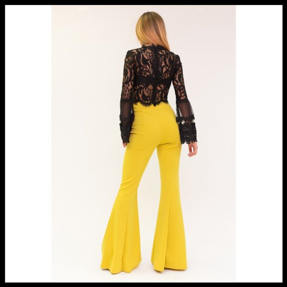 Pants - NWT Bell Bottom Pants Gold Waist Buckle (Yellow)